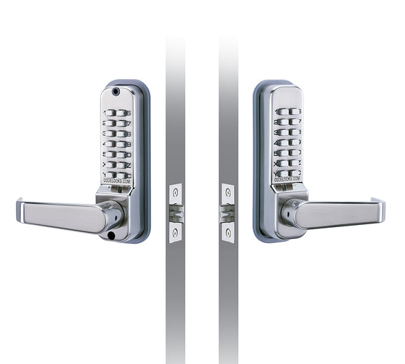 CL410 - TUBULAR MORTICE LATCH BACK TO BACK -Medium duty mechanical locks with full size lever handles.Two coded plates providing coded access in both directions