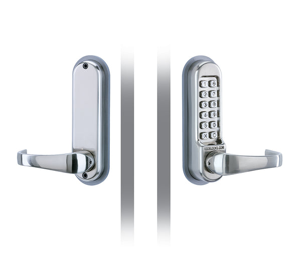 CL500 & CL505  - FRONT AND BACK PLATES ONLY - with large full size lever handles, allowing use as the primary lock on doors.- Use with existing mortice latch or lock.