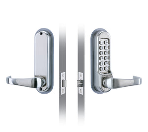 CL510 & CL515  -  HEAVY DUTY MECHANICAL TUBULAR MORTICE LATCH- full size lever handles and code free option.