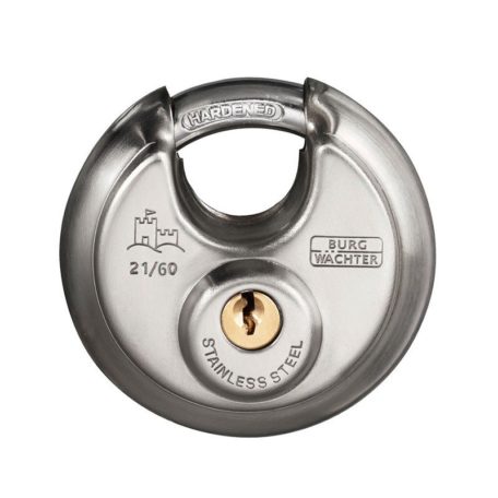 Stainless Steel Disc Padlock - Circle 21 - Key