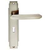 ART DECO LEVER ON BACKPLATE - LOCK 57MM C/C