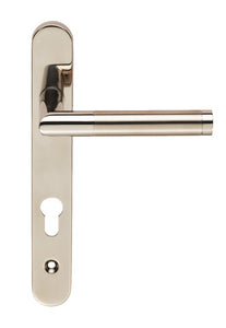 EUROSPEC TREVIRI NARROWSTYLE LEVER ON 240X32X10MM OVAL BACKPLATE (UNIVERSAL SPRING) * VARIANT A 92MM CENTRES G316/304